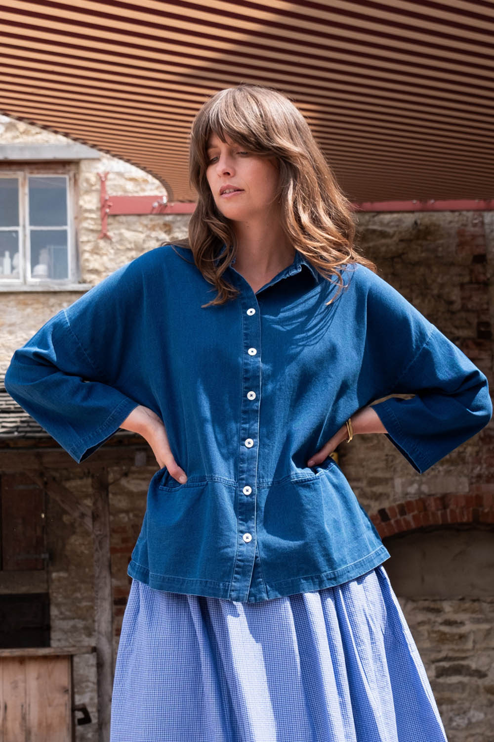 Textured Denim Anya Blouse