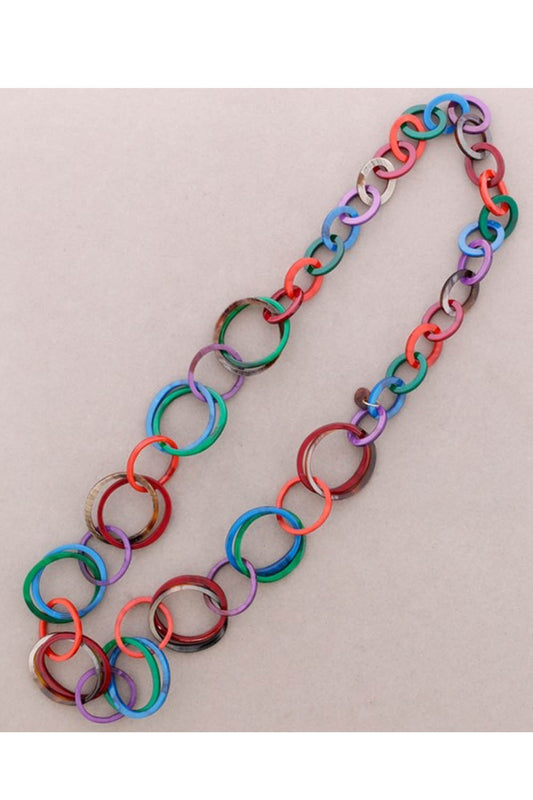 Colourful Resin Link Necklace