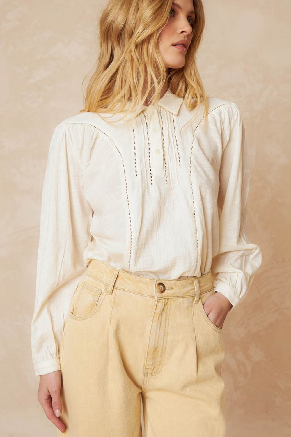 Combined Cotton Collared Shirt