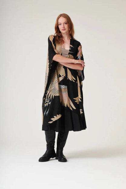 Crane Black Wool Throwover