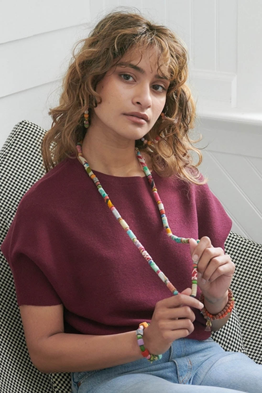 Kantha Dot Dash Necklace