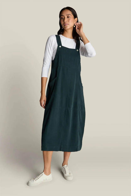Fluid Twill Pinafore Dress