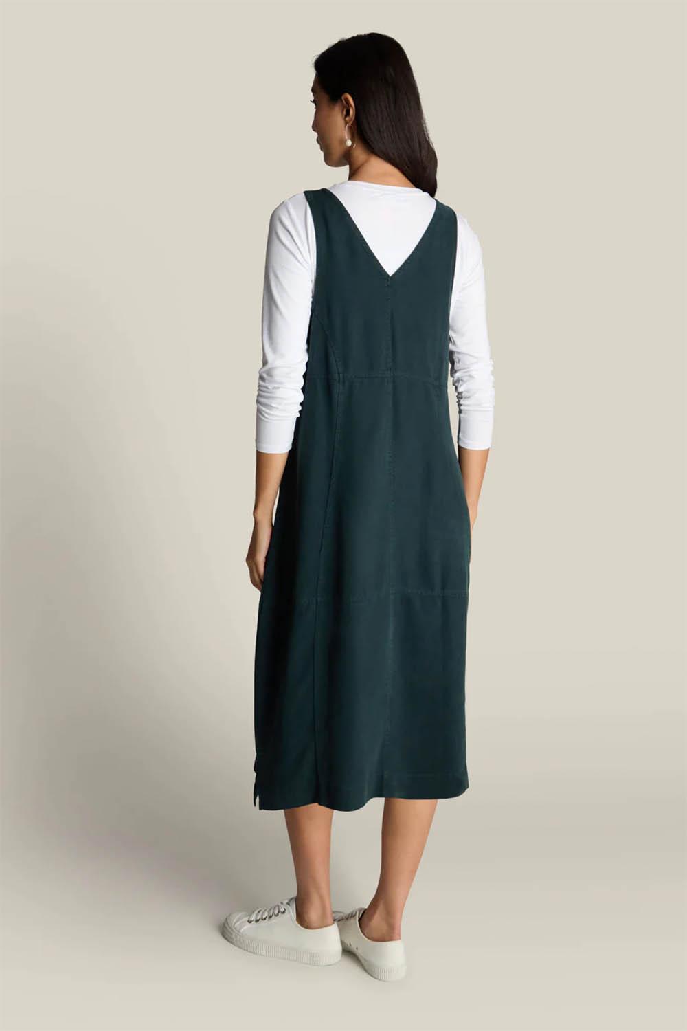 Fluid Twill Pinafore Dress