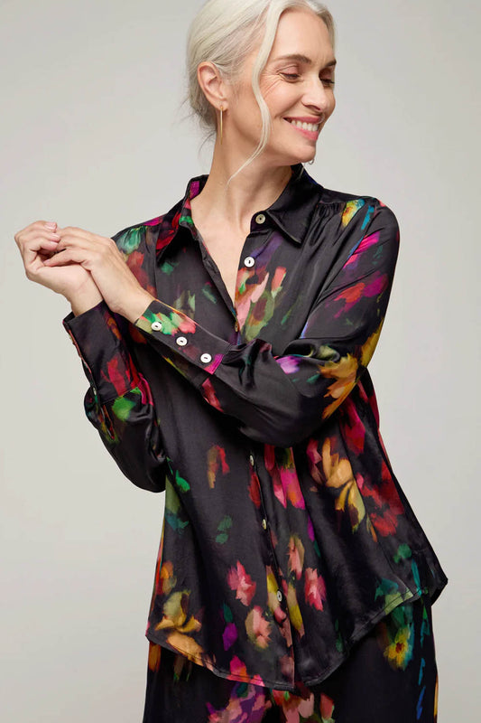 Abstract Painterly Floral Shirt