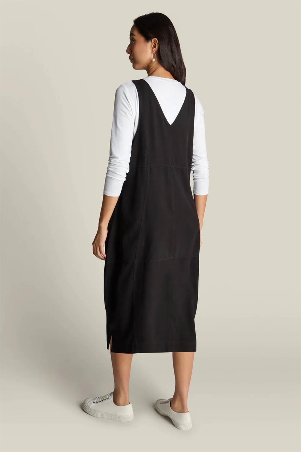 Fluid Twill Pinafore Dress