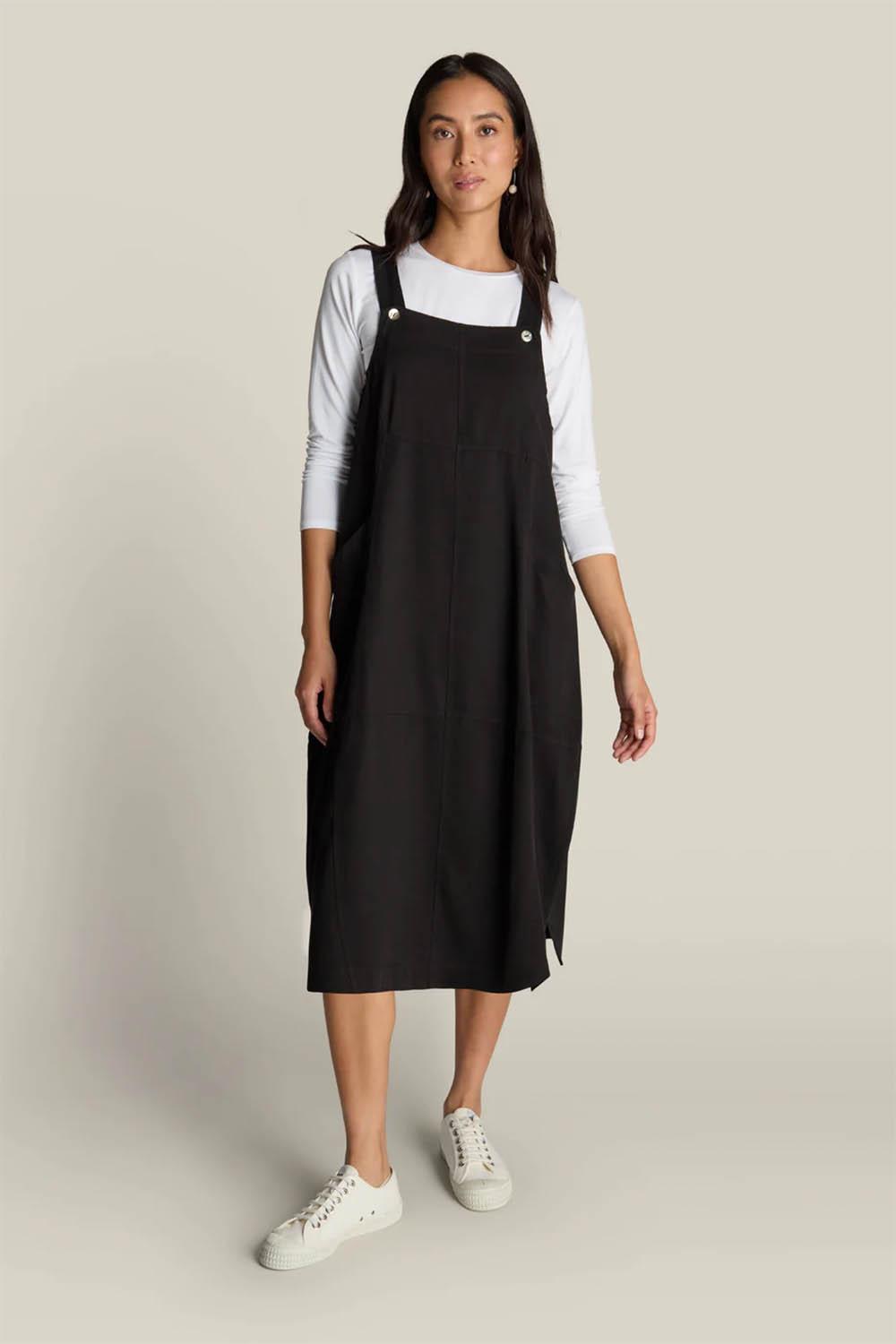 Fluid Twill Pinafore Dress