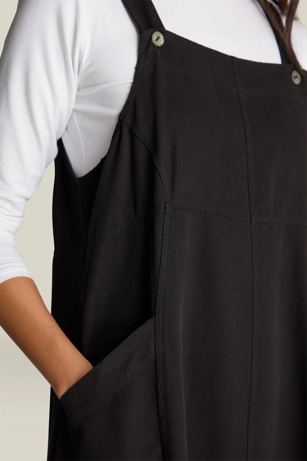Fluid Twill Pinafore Dress