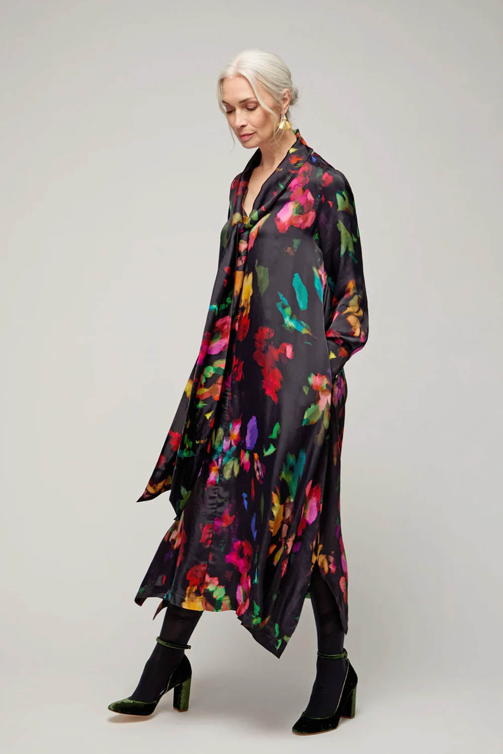 Abstract Painterly Floral Dress