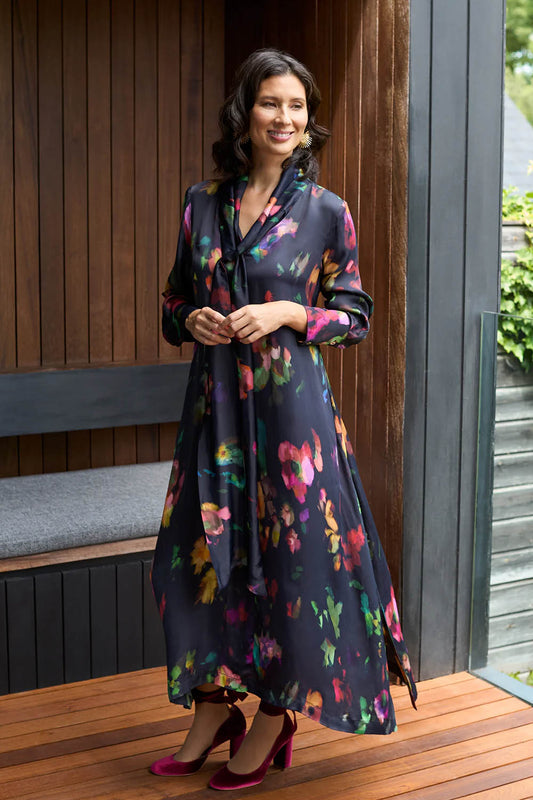 Abstract Painterly Floral Dress