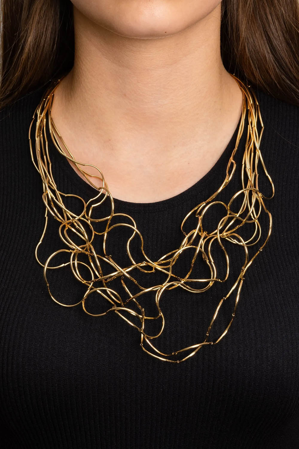 Wow Statement Wire Necklace Gold