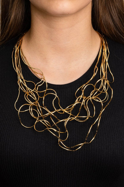 Wow Statement Wire Necklace Gold