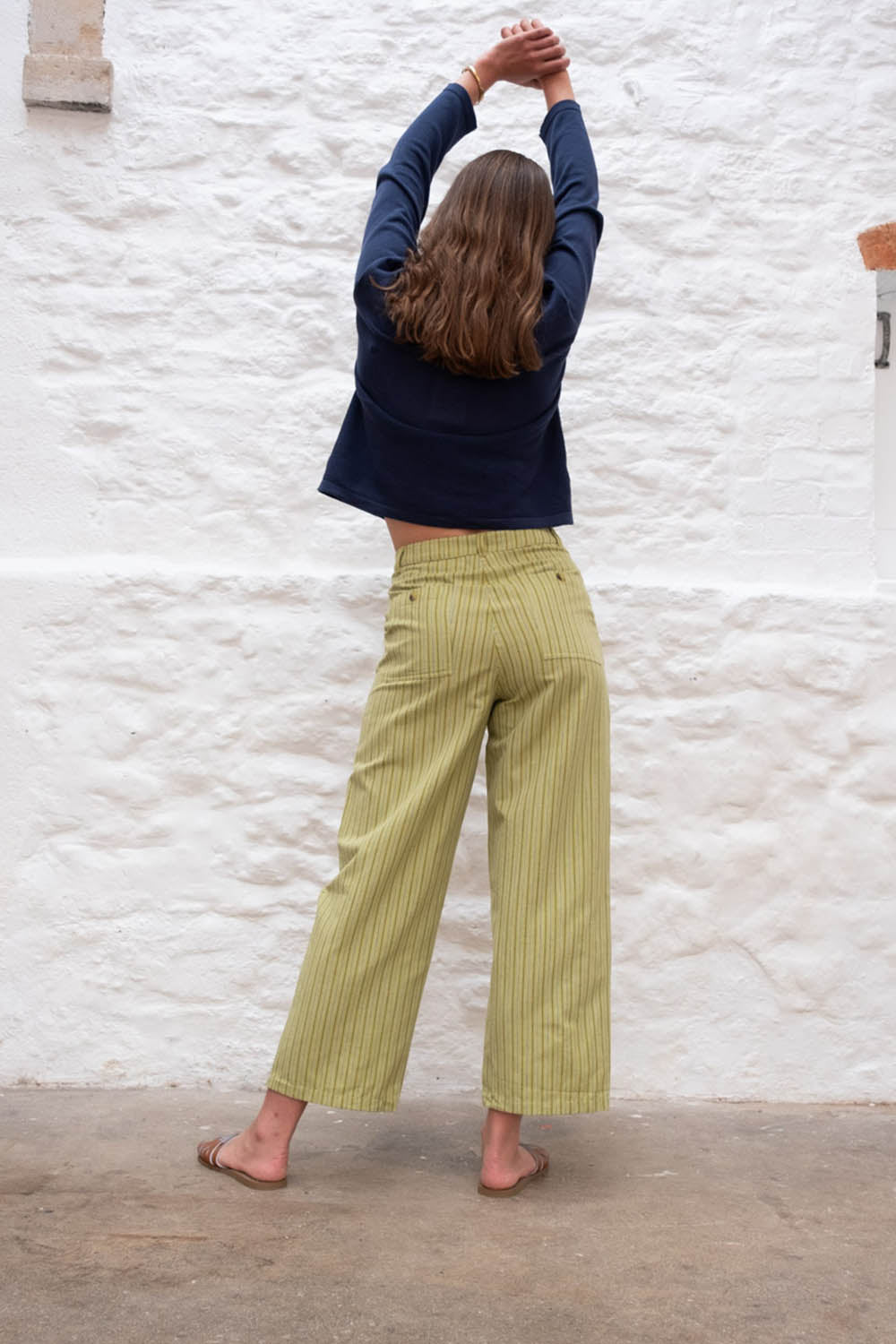 Striped Harper Wide Leg Trousers