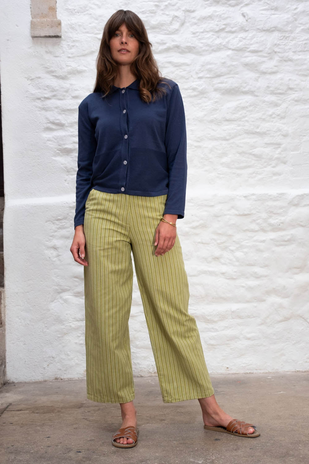 Striped Harper Wide Leg Trousers