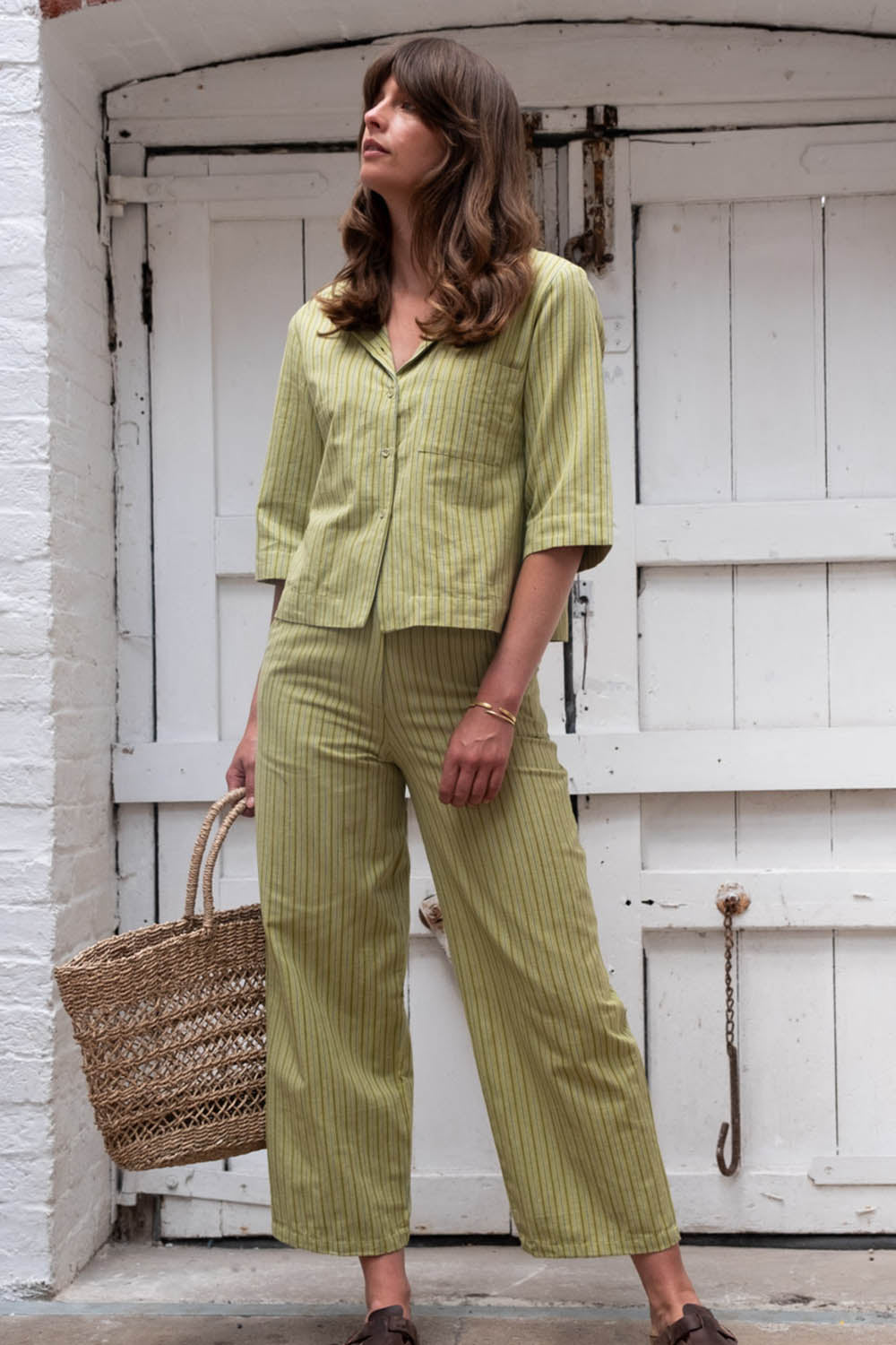 Striped Harper Wide Leg Trousers