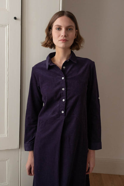Alexa Thin Cord Shirt Dress