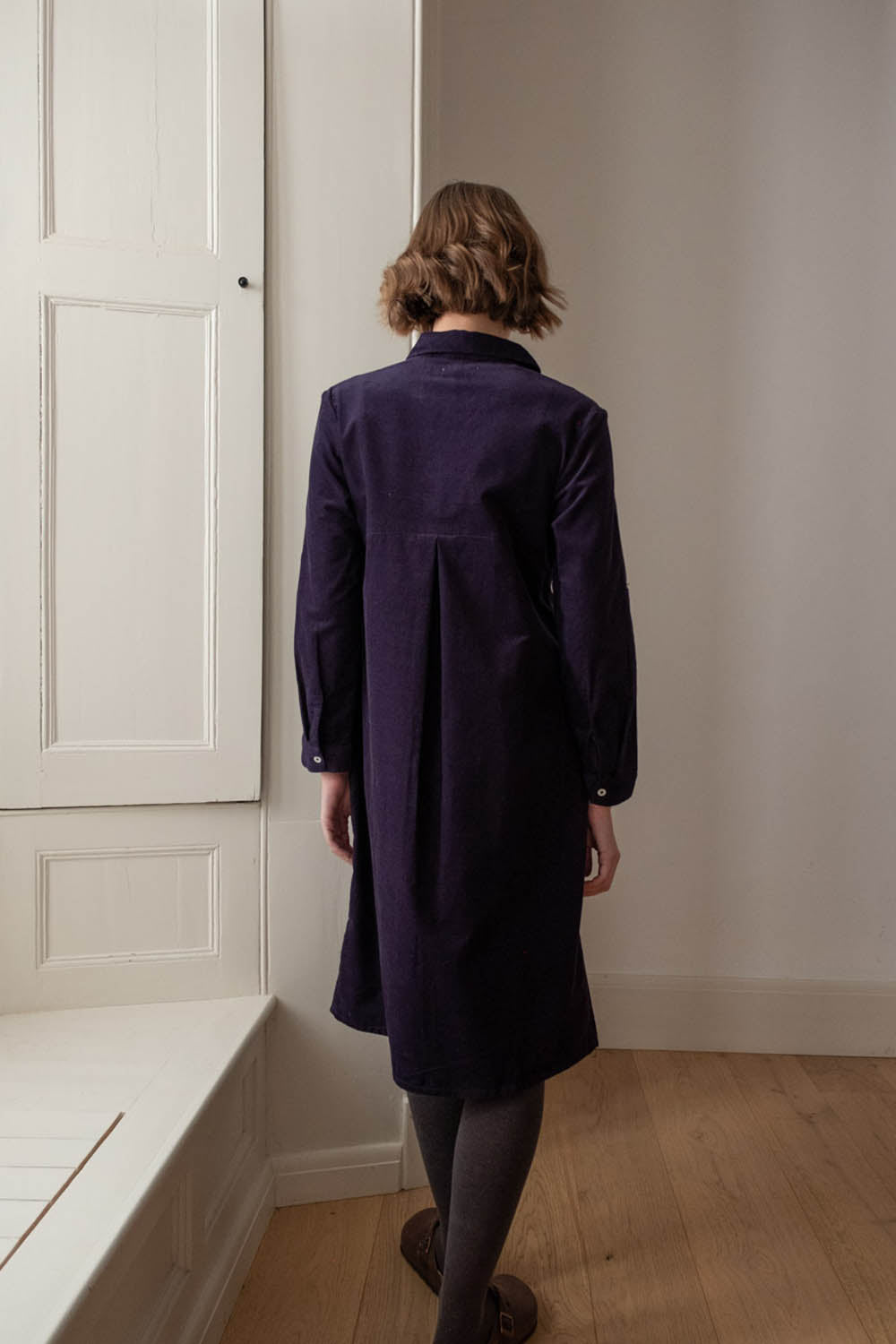 cord shirt dress uk Corduroy Midi Shirt Dress