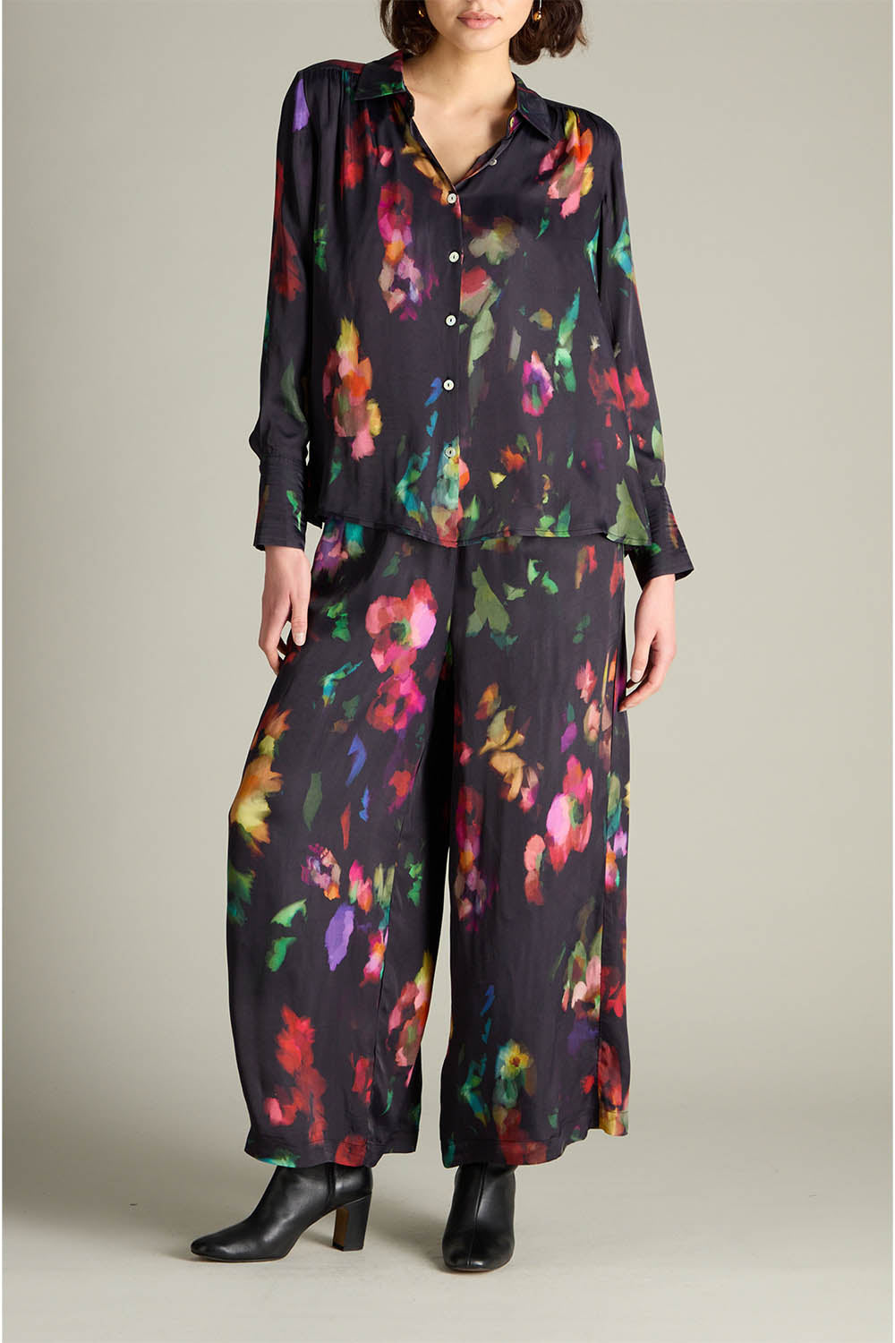 Abstract Painterly Floral Shirt