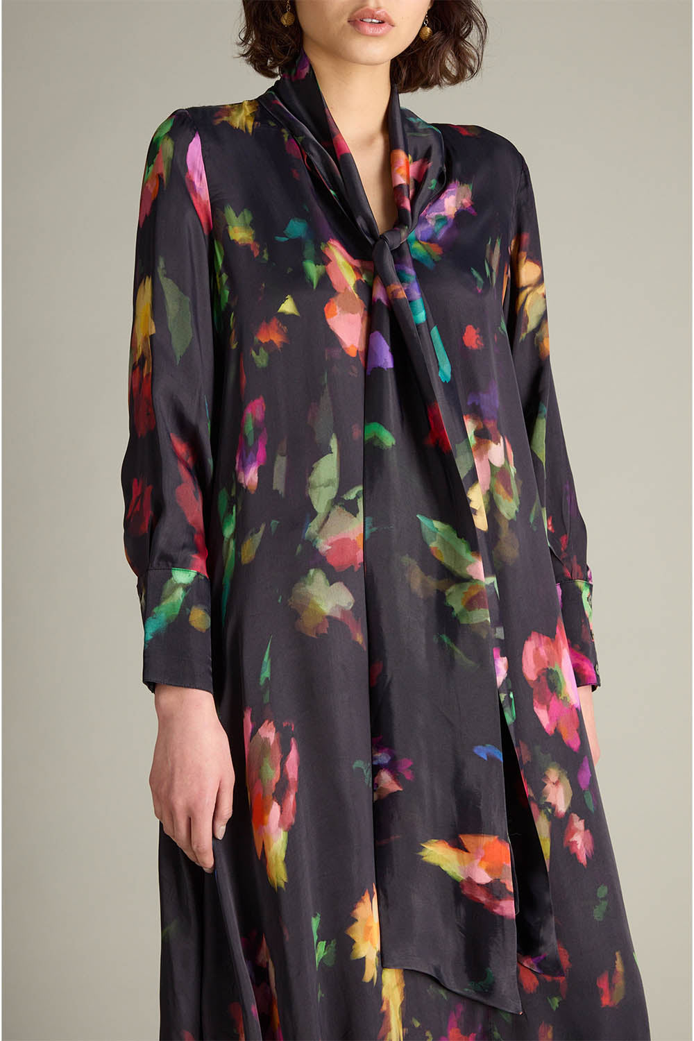 Abstract Painterly Floral Dress