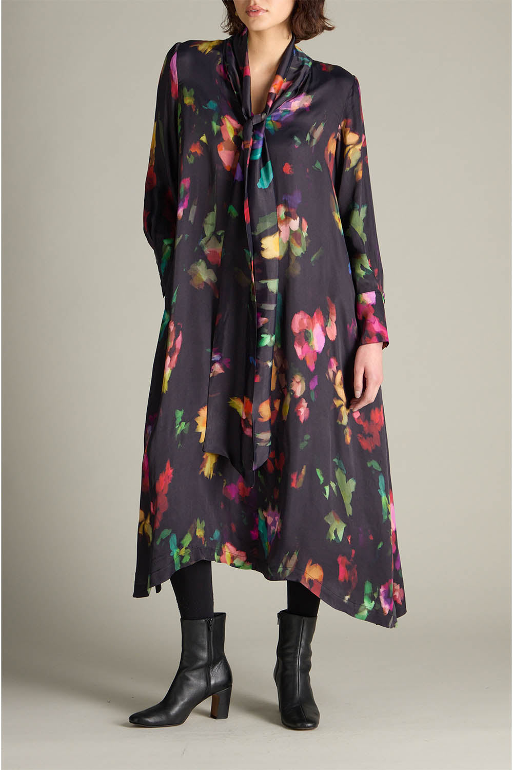 Abstract Painterly Floral Dress