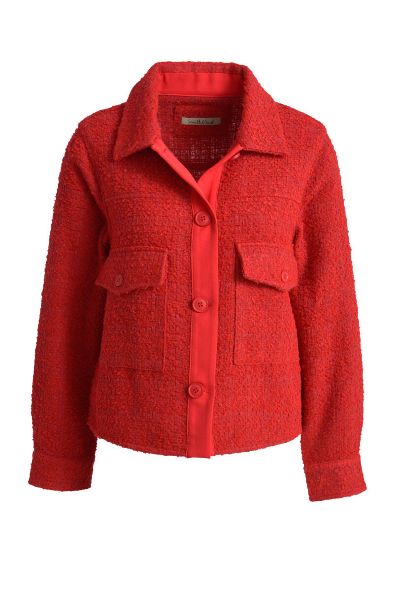 Smith & Soul Boucle Jacket Sugar Red Red