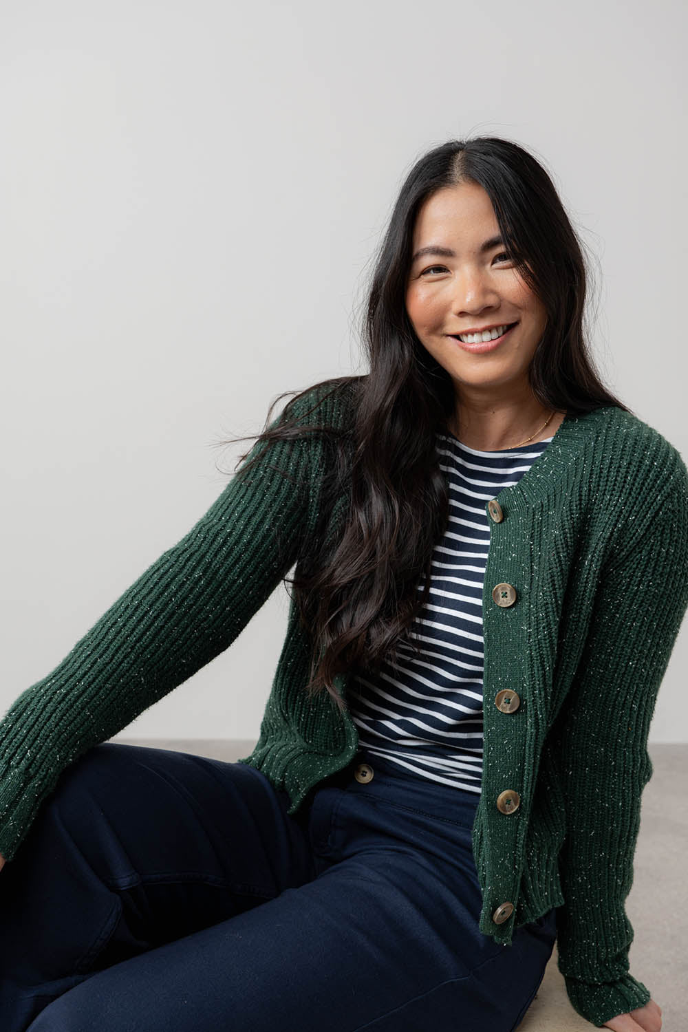 June Rib Fleck Knit Cardigan