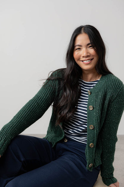 June Rib Fleck Knit Cardigan