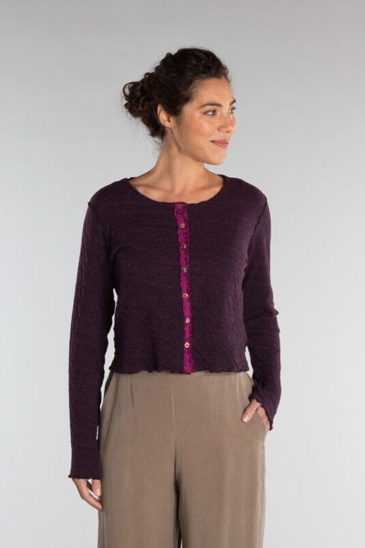 Cut Loose Cropped Cloth Cardigan Gladiola Pink