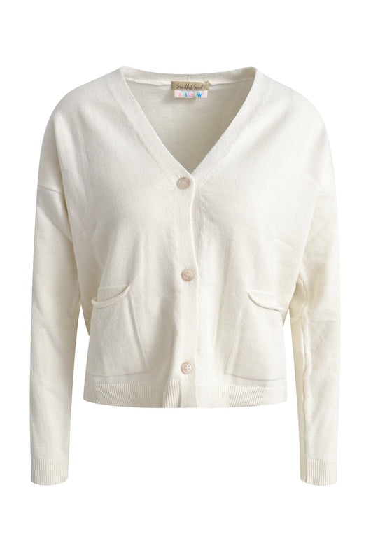 Smith & Soul Ribbed Cardigan Sand Off-White