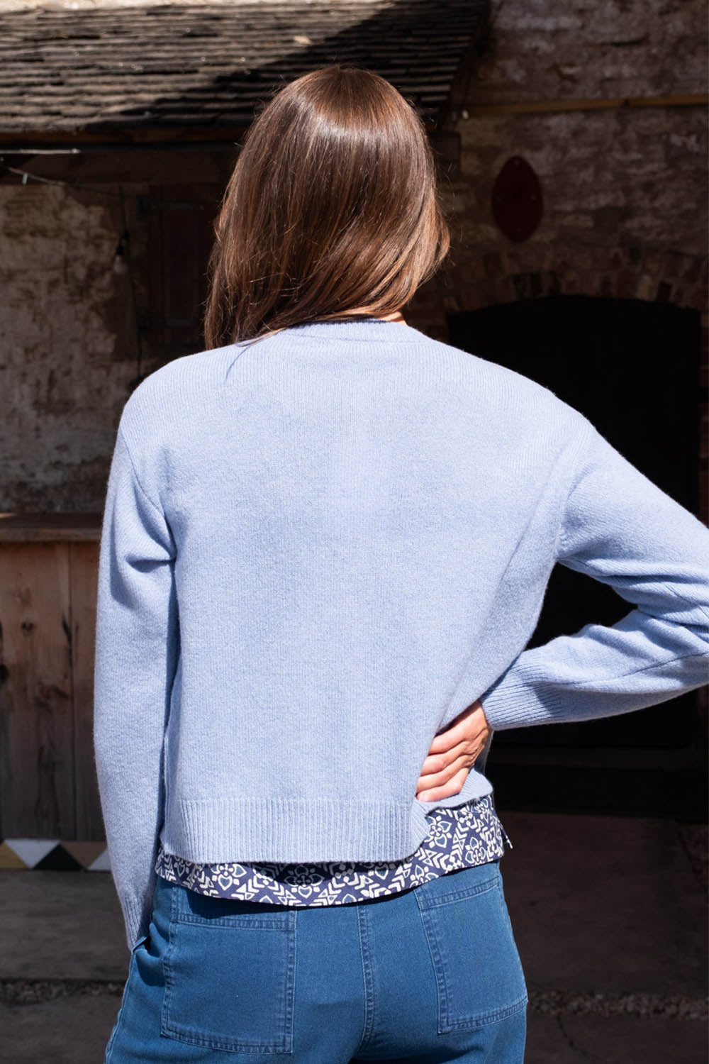 Eva Crew Neck Wool Cardigan