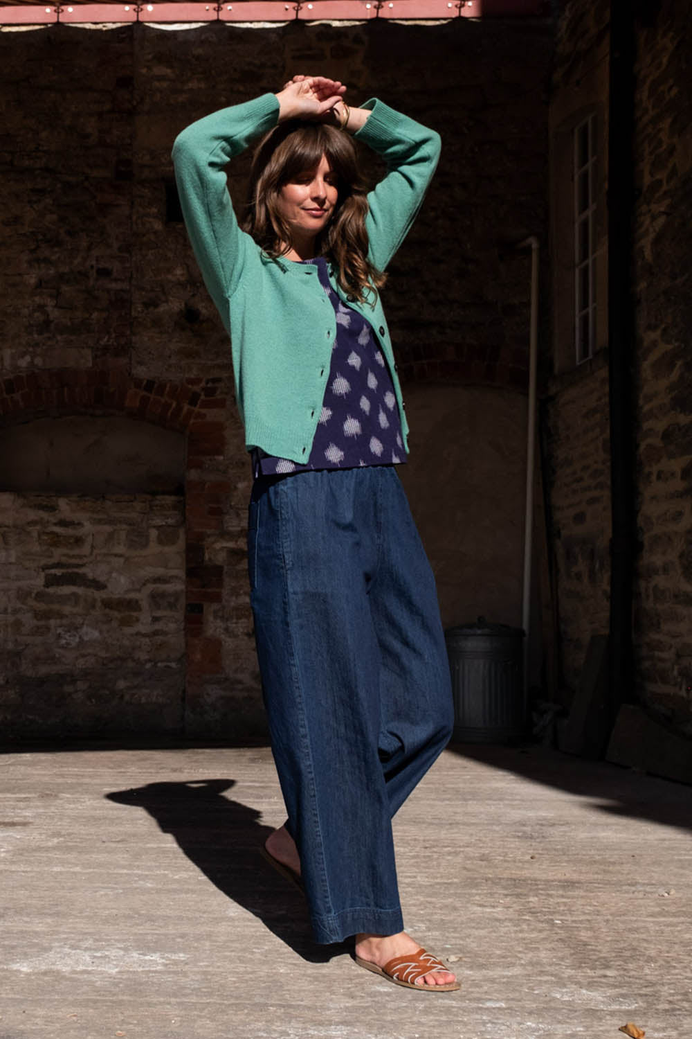 Eva Crew Neck Wool Cardigan