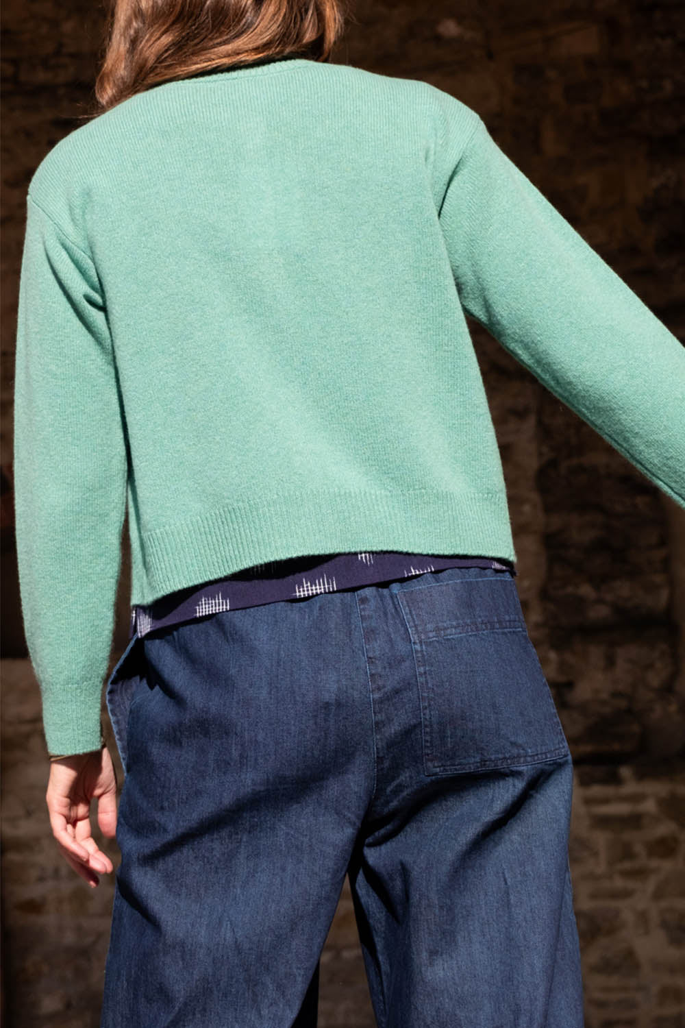 Eva Crew Neck Wool Cardigan