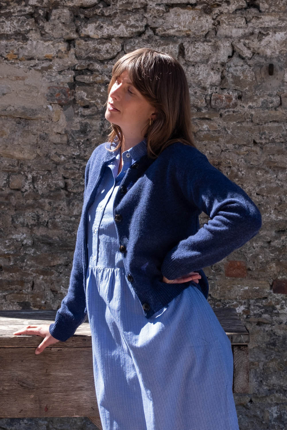 Eva Crew Neck Wool Cardigan