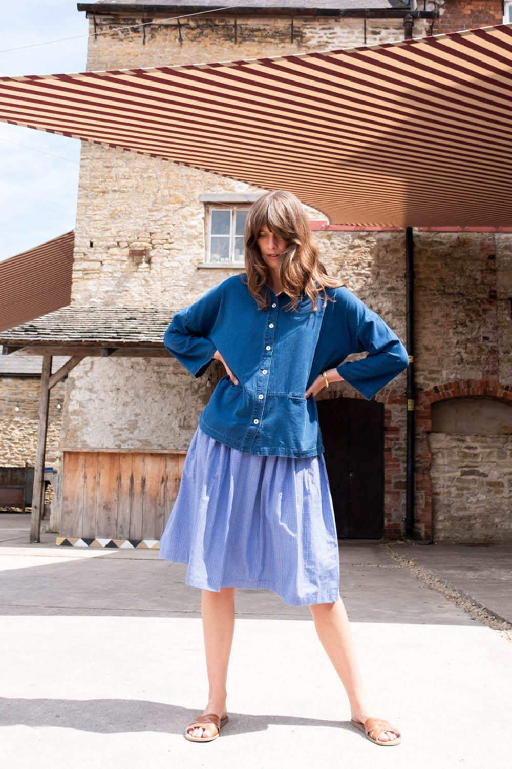 Textured Denim Anya Blouse