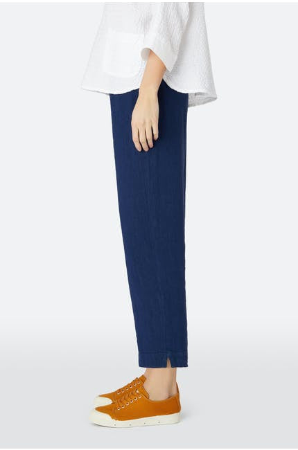 Sahara Textured Linen Slim Trouser Midnight