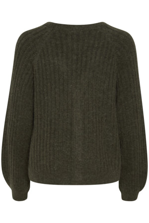 Ichi Amara Cardigan Ivy Green