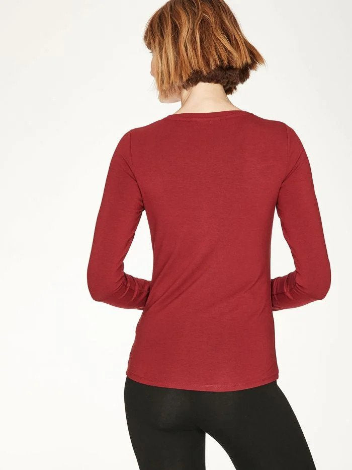 Thought Bamboo Base Layer Top Ruby Red