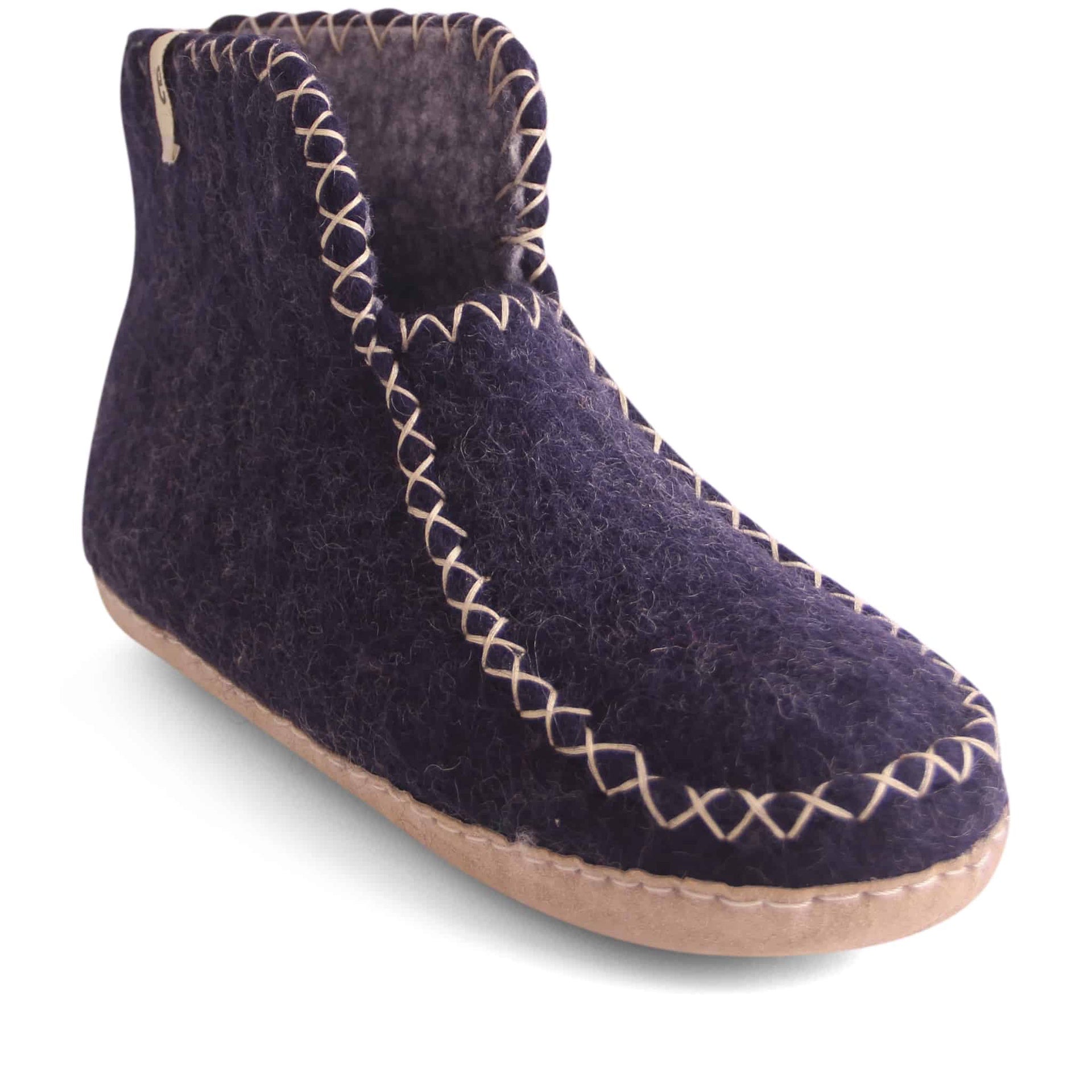 Egos Shoes Merino Wool Slipper Boot Blue