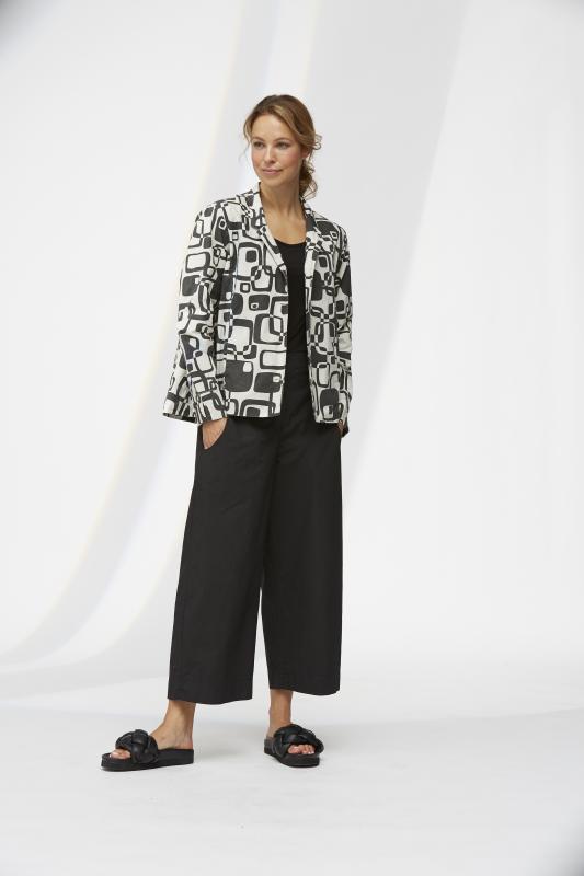 Yellow Label Abstract Square A-Line Jacket Pebble Beige