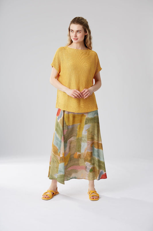 Yellow Label Printed 1490 Skirt Mandarine