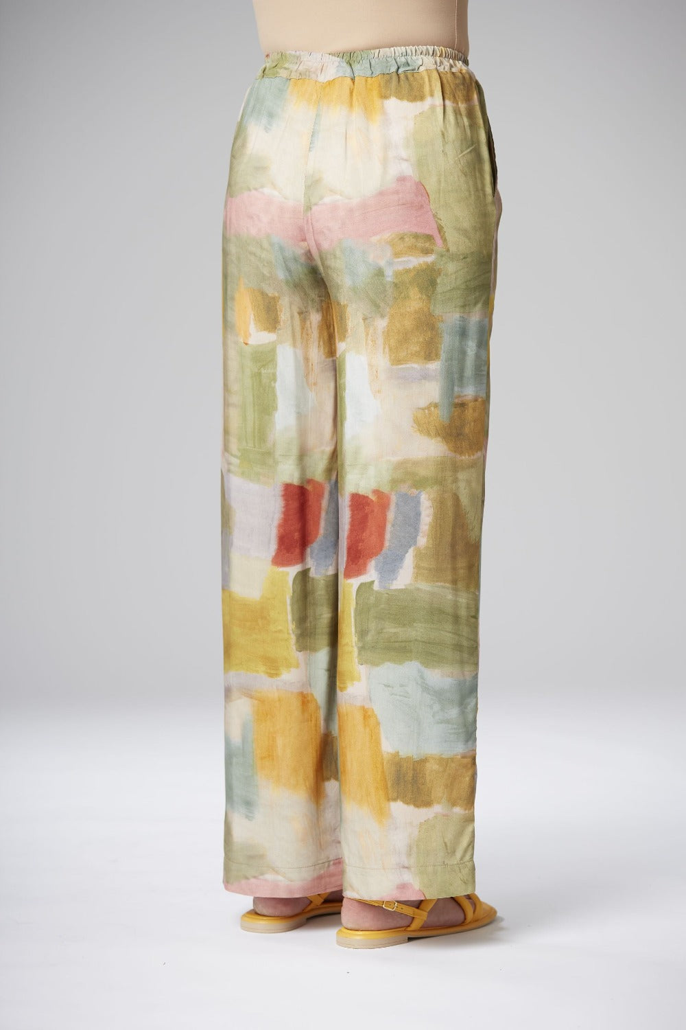 Yellow Label Printed Wide Pants Mandarine