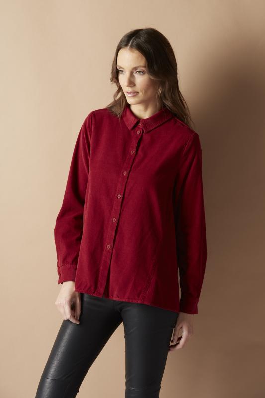 Yellow Label A-line Corduroy Blouse Red