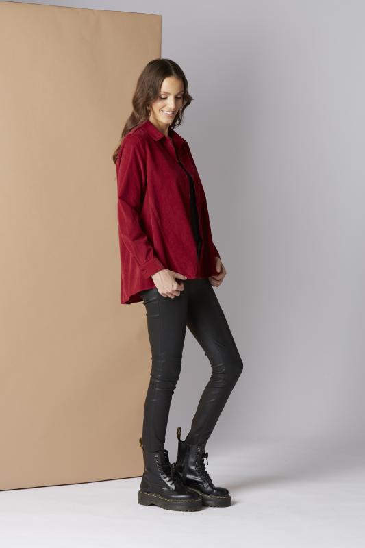 Yellow Label A-line Corduroy Blouse Red