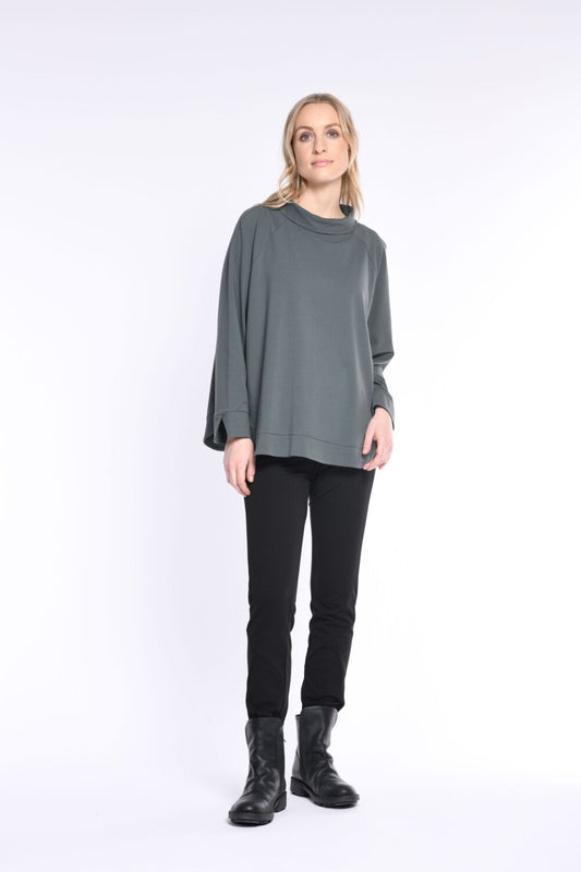Simclan Basic Top With Collar Graphite Grey