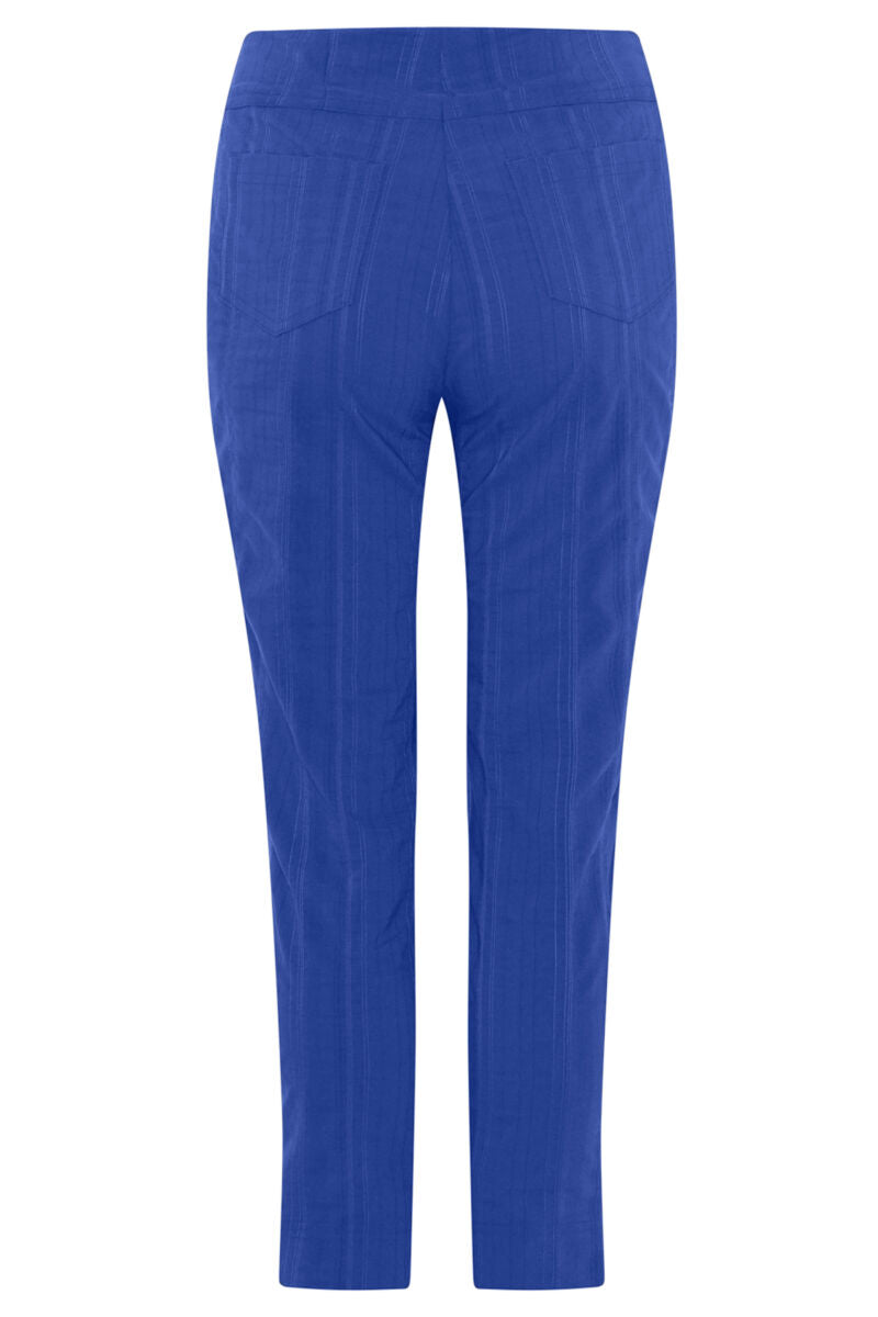 Robell Bella 09 68cm Seersucker Trousers Blue Blue