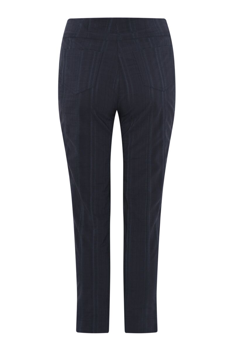 Robell Bella 09 Seersucker 68cm Trousers Navy