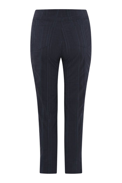 Robell Bella 09 Seersucker 68cm Trousers Navy