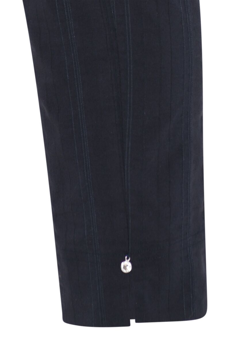 Robell Bella 09 Seersucker 68cm Trousers Navy