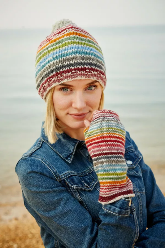Pachamama Hoxton Stripe Wristwarmers Off-White
