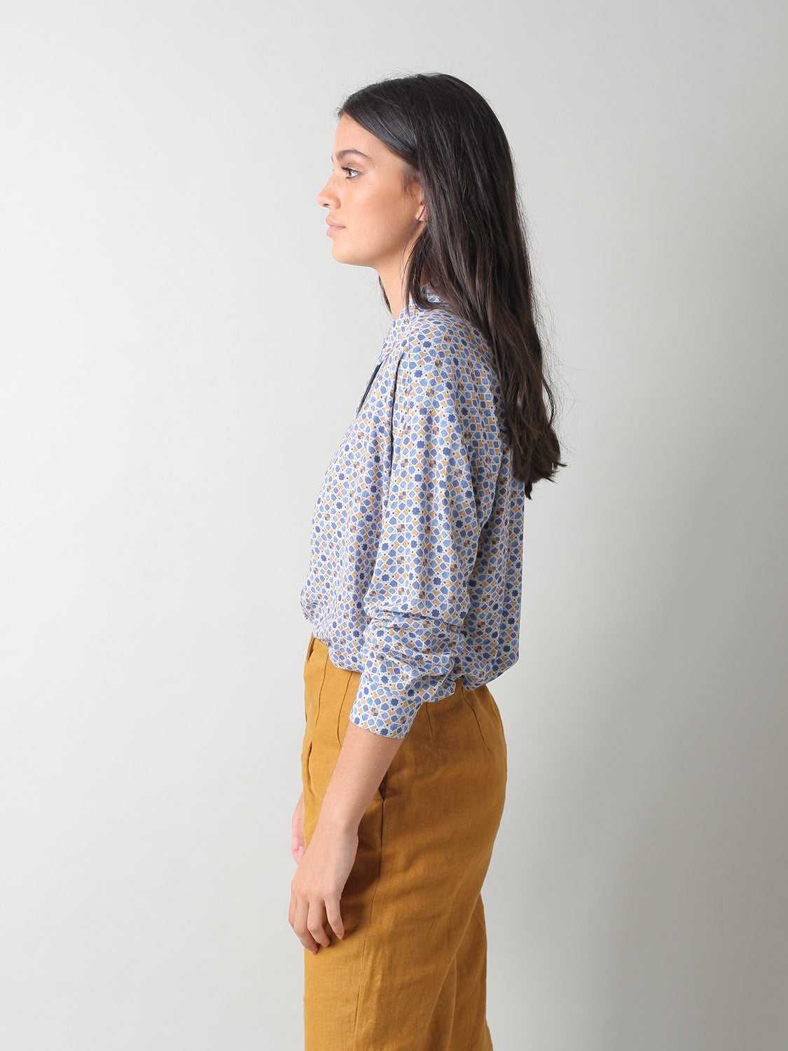 Indi & Cold Floral Print Sienna Shirt Indigo
