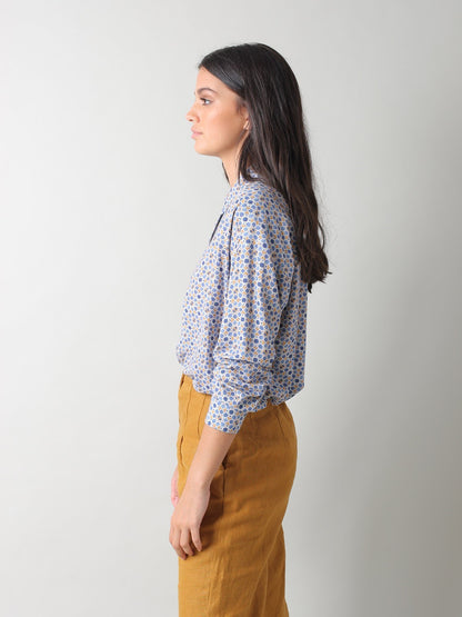 Indi & Cold Floral Print Sienna Shirt Indigo